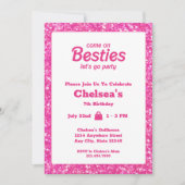 Roze Glitter Pop Verjaardag Kaart (Voorkant)