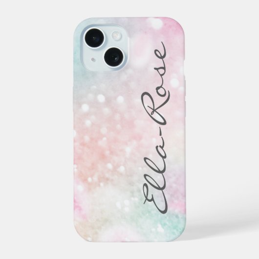 Roze Glitter Pretty Bokeh Patroon iPhone 15 Case (Achterkant)