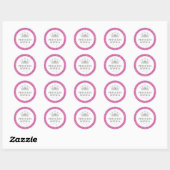 Roze Glitter Princess Birthday Favor Sticker Label (Vel)