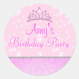 Roze Glitter Prinses Sticker