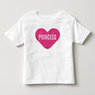 Roze Glitter Prinsessen Hart Kinder Shirts