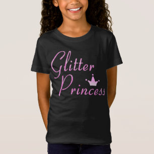 Roze Glitter Prinsessen Kroon Glitter Fonkeling T-shirt