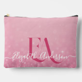 Roze Glitter Print Cut Naaizak met Initialen Etui (Voorkant)
