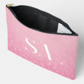 Roze Glitter Print Cut Naaizak met Initialen Etui (Open)