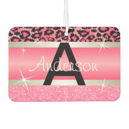 Roze Glitter Print & Leopard Animal | Personaliser Luchtverfrisser