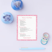 Roze Glitter Print Nagels Menu Lijst (Enkel)