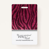 Roze Glitter Professional CNA Zuster Fotonaam Badge (Achterkant)