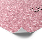 Roze Glitter Quinceañera 15th Birthday Welcome Pos Poster (Hoek)