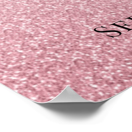 Roze Glitter Quinceañera 15th Birthday Welcome Pos Poster (Hoek)