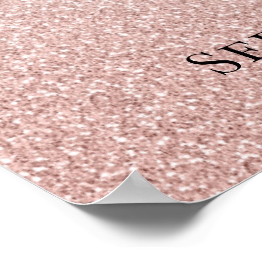 Roze Glitter Quinceañera 15th Birthday Welcome Poster (Hoek)