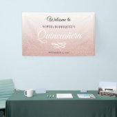 Roze Glitter Quinceañera 15th Birthday Welcome Spandoek (Beurs)
