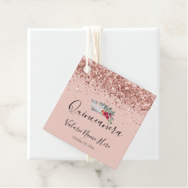  Roze Glitter Quinceanera Bedankjes Labels