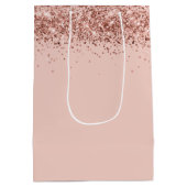 Roze Glitter Quinceanera Medium Cadeauzakje (Achterkant)