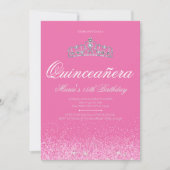  roze glitter, Quinceanera-uitvindingen Kaart (Voorkant)