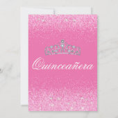  roze glitter, Quinceanera-uitvindingen Kaart (Achterkant)