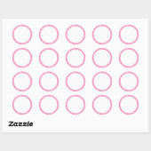 Roze glitter rand blanco ronde sticker (Vel)