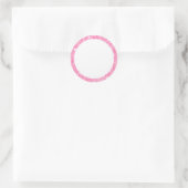 Roze glitter rand blanco ronde sticker (Tas)
