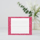Roze Glitter Recipcard Briefkaart (Staand voorkant)