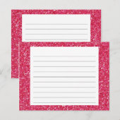 Roze Glitter Recipcard Briefkaart (Voorkant / Achterkant)