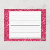 Roze Glitter Recipcard Briefkaart (Achterkant)