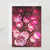 Roze Glitter Retro Disco Bal Oefen Diner Kaart (Voorkant)