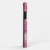 Roze Glitter Rhinestone Heart Foto iPhone Case (Achterkant/rechts)