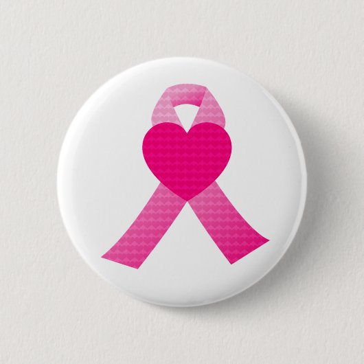 Roze Glitter Ribbon Breast Cancer Awareness Custom Ronde Button 5,7 Cm (Voorkant)