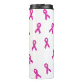 Roze Glitter Ribbons met witte achtergrond Thermosbeker (Achterkant)