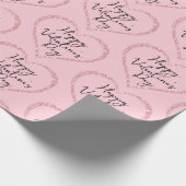 Roze Glitter Romantisch Script Valentijnsdag Cadeaupapier (Hoek)