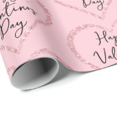 Roze Glitter Romantisch Script Valentijnsdag Cadeaupapier (Rol Hoek)