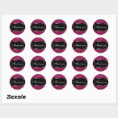 Roze glitter ronde sticker (Vel)