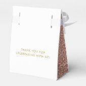 Roze Glitter Roos Gold Minimalist Sweet 16 Aangepa Bedankdoosjes (Achterkant)