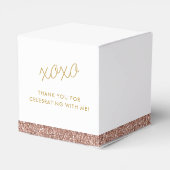 Roze Glitter Roos Gold Modern Sweet 16 Aangepast Bedankdoosjes (Achterkant)