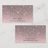 Roze glitter Roos Gold Salon Stylist Scissors Visitekaartje (Voorkant / Achterkant)