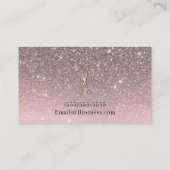 Roze glitter Roos Gold Salon Stylist Scissors Visitekaartje (Achterkant)