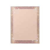 Roze Glitter Roos Gold Sparkle Faux Notitieblok (Linkerzijde)