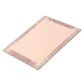 Roze Glitter Roos Gold Sparkle Faux Notitieblok (Schuin)
