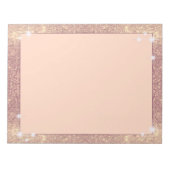 Roze Glitter Roos Gold Sparkle Faux Notitieblok (Voorkant)