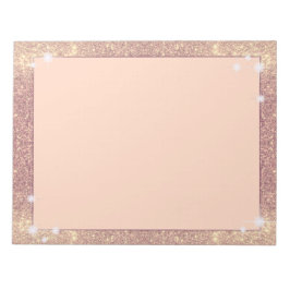 Roze Glitter Roos Gold Sparkle Faux Notitieblok
