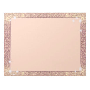Roze Glitter Roos Gold Sparkle Faux Notitieblok