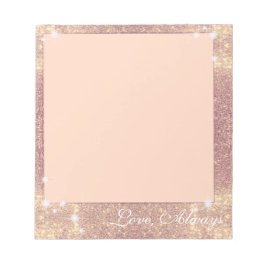 Roze Glitter Roos Gold Sparkle Faux Notitieblok