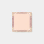 Roze Glitter Roos Gold Sparkle Faux Post-it® Notes (Voorkant)