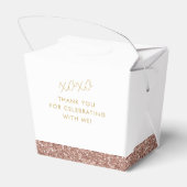 Roze Glitter Roos Gold Sweet 16 Naam Mini Takeout Bedankdoosjes (Achterkant)