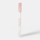 Roze glitter roos-gouden marmeren textuur iPhone hoesje (Rechterkant)