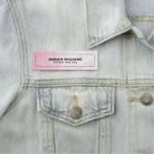 Roze glitter roos-goudmarmer ombre naamplaatje (In situ)