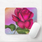 Roze Glitter Roos Regenboog Pastel Bloemig Muismat (Met muis)