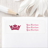 Roze Glitter Royal Crown Princess Adresetiketten Etiket (Insitu)