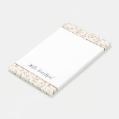 Roze Glitter Roze Crème Bloemachtige Bruiloftsdouc Post-it® Notes (Schuin)