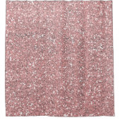 Roze Glitter Roze Goud Blush Glam Glitter Douchegordijn (Voorkant)