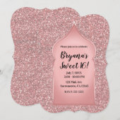 Roze Glitter Roze Goud Glamour Chique Verjaardagsf Kaart (Voorkant / Achterkant)